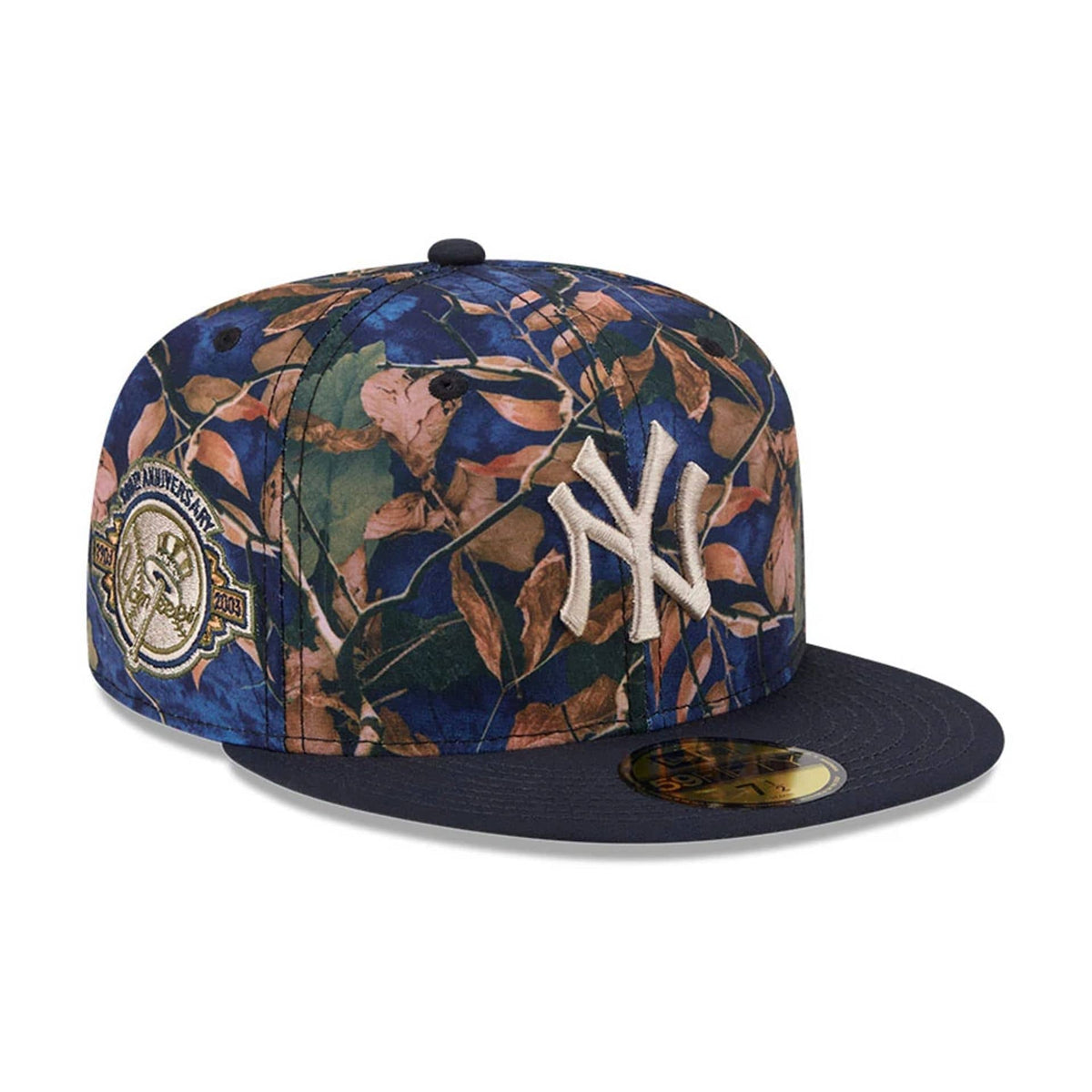 New York Yankees MLB Leaves Navy 59FIFTY Fitted Cap-zelvios