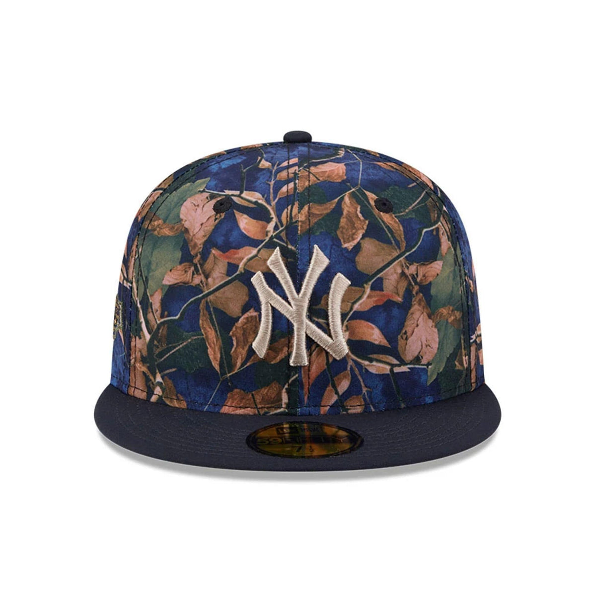 New York Yankees MLB Leaves Navy 59FIFTY Fitted Cap-zelvios