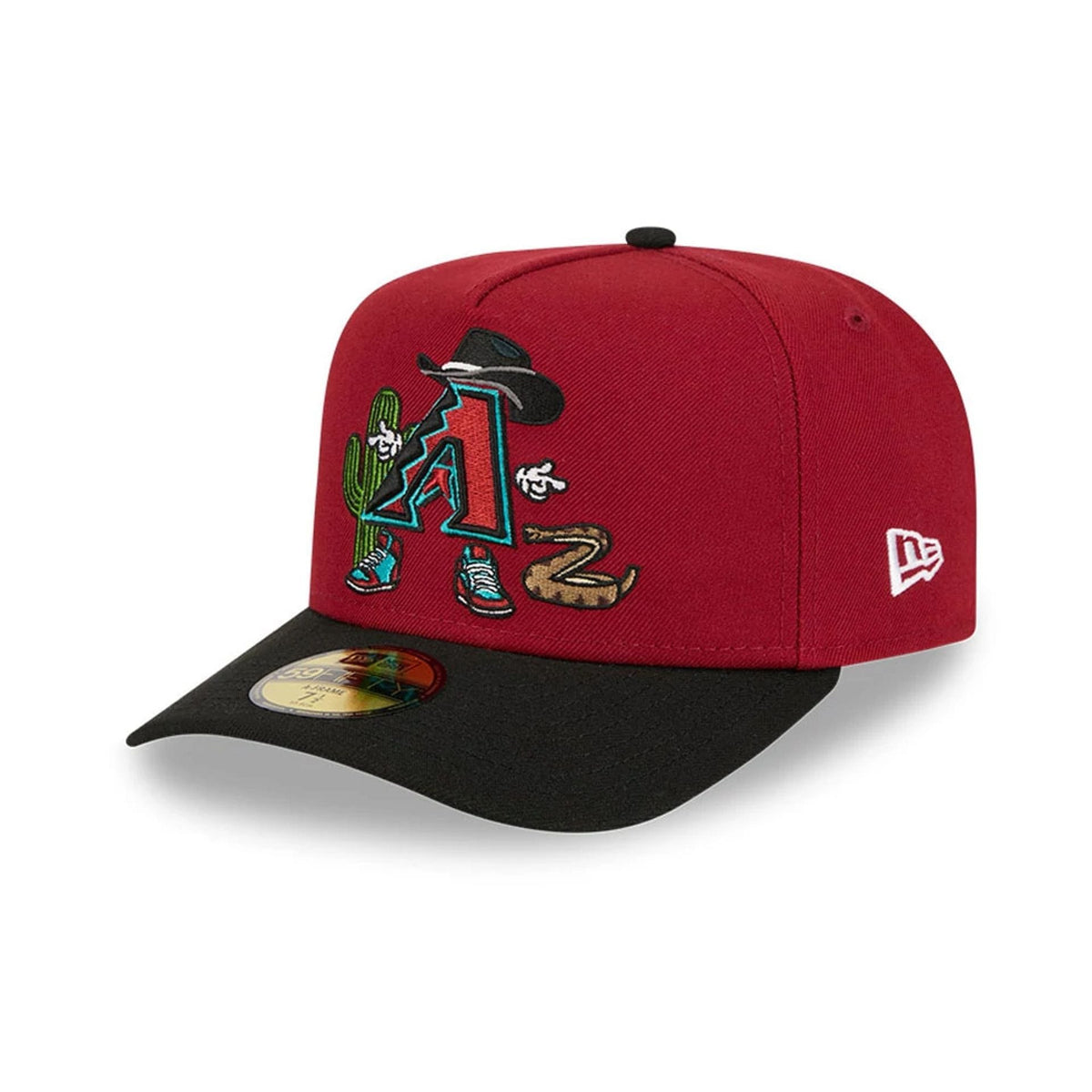 Arizona Diamondbacks MLB Cartoon Dark Red 59FIFTY A-Frame Fitted Cap-zelvios
