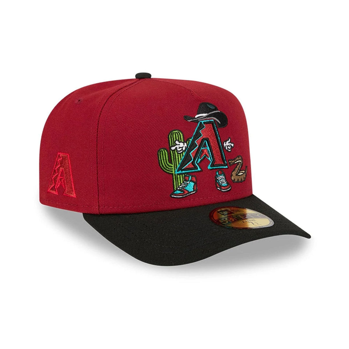 Arizona Diamondbacks MLB Cartoon Dark Red 59FIFTY A-Frame Fitted Cap-zelvios