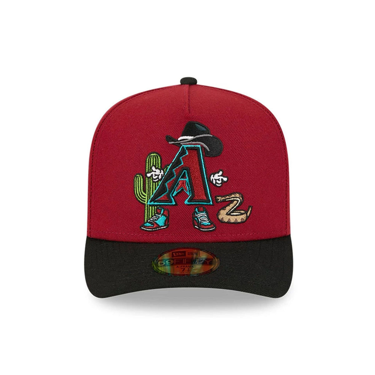 Arizona Diamondbacks MLB Cartoon Dark Red 59FIFTY A-Frame Fitted Cap-zelvios