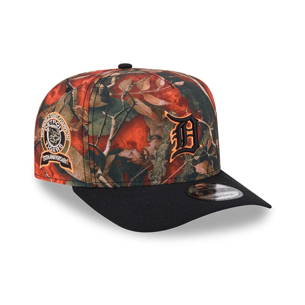 Detroit Tigers MLB Leaves Bright Orange 9FIFTY A-Frame Snapback Cap-kentox