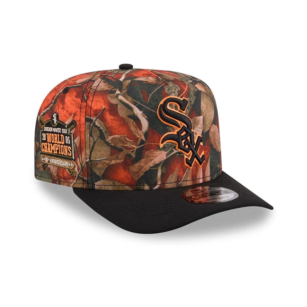 Chicago White Sox MLB Leaves Bright Orange 9FIFTY A-Frame Snapback Cap-zelvios