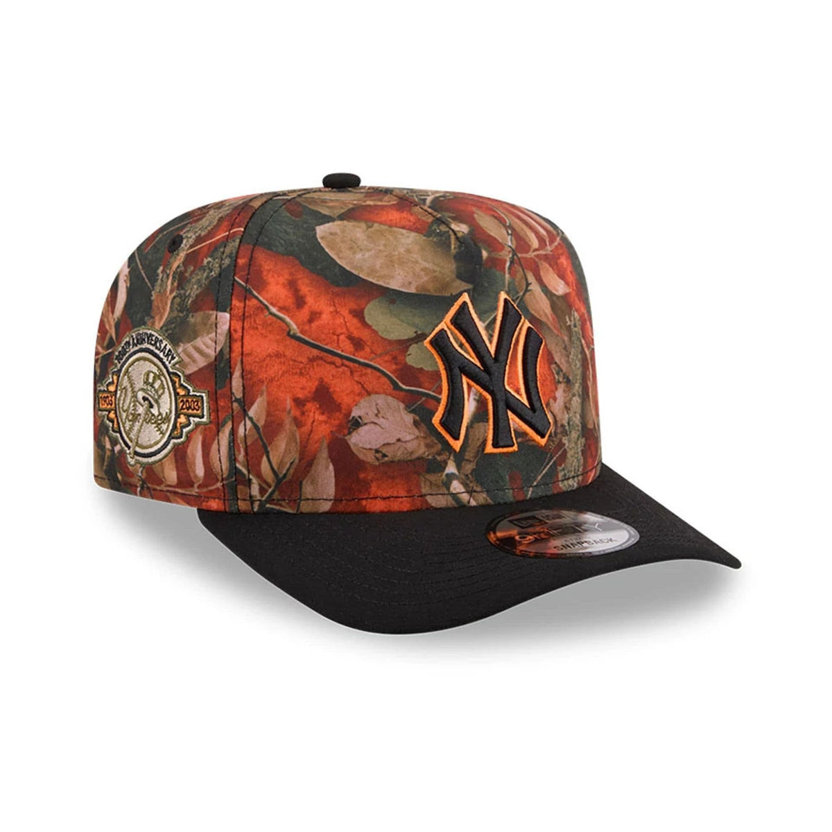 New York Yankees MLB Leaves Bright Orange 9FIFTY A-Frame Snapback Cap-zelvios