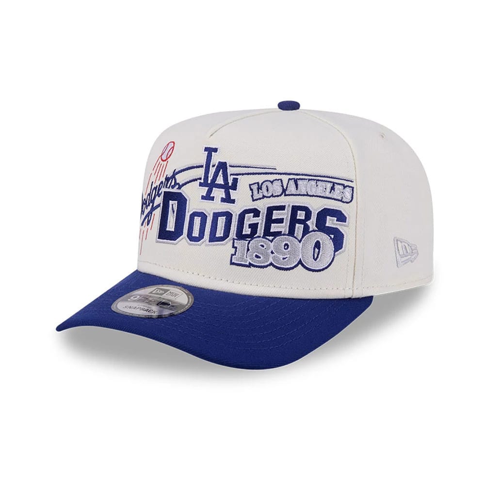 LA Dodgers MLB Classic White 9FIFTY A-Frame Snapback Adjustable Cap-zelvios