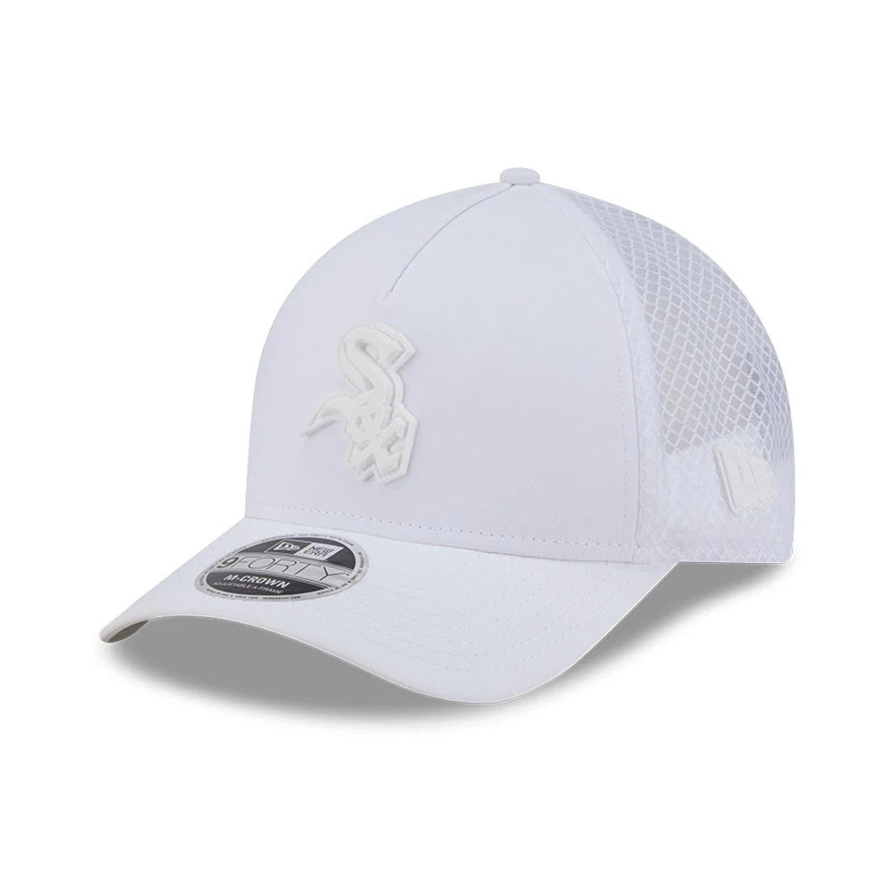 Chicago White Sox MLB Badged White 9FORTY M-Crown A-Frame Trucker Cap-zelvios