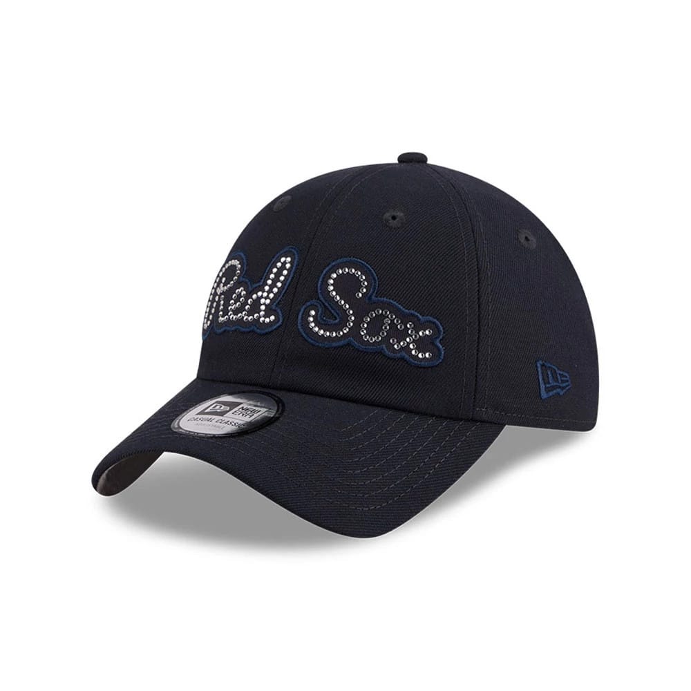 Boston Red Sox MLB Rhinestone Navy Casual Classic Adjustable Cap-zelvios