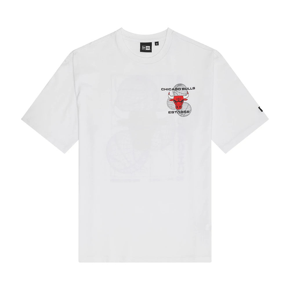 Chicago Bulls NBA Basketball Graphic White Oversized T-Shirt-zelvios