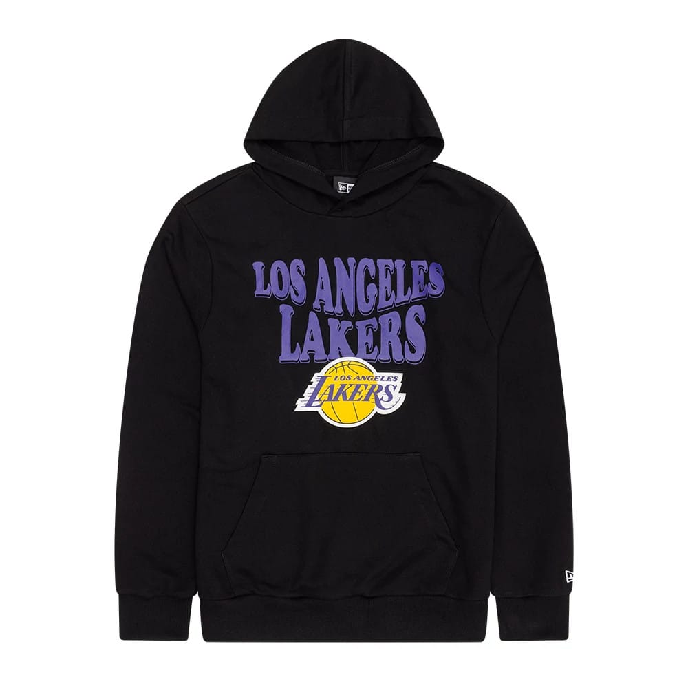 LA Lakers NBA Wordmark Black Pullover Hoodie-zelvios