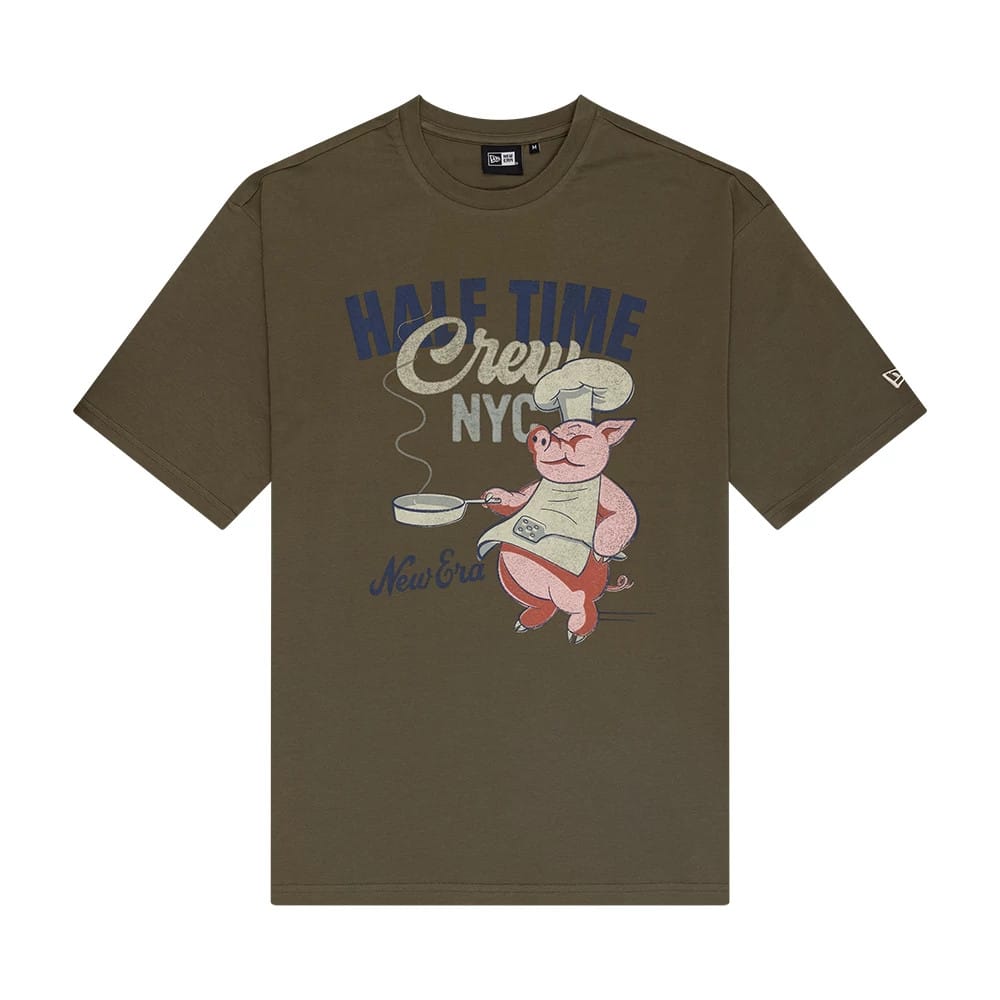 New Era Food Graphic Green Oversized T-Shirt-zelvios