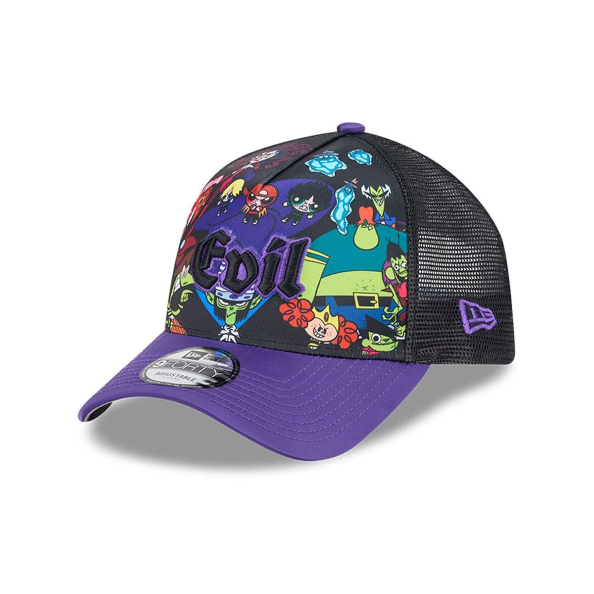 Power Puff Girls Black 9FORTY A-Frame Trucker Adjustable Cap-zelvios