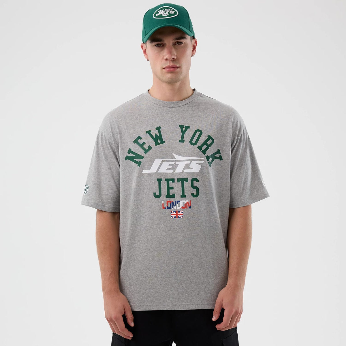 New York Jets NFL International Series Games Grey Oversized T-Shirt-zelvios