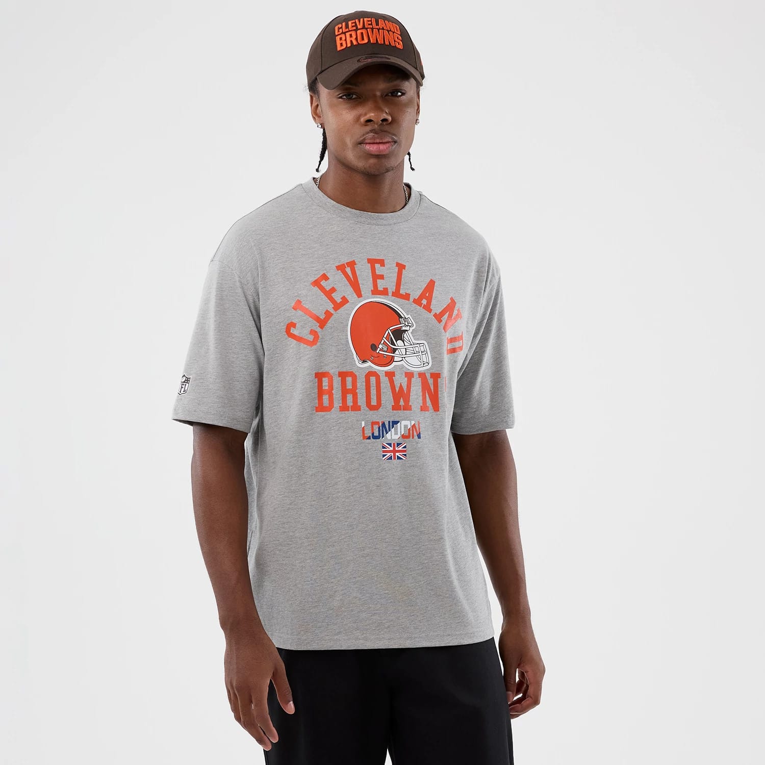 Cleveland Browns NFL International Series Games Grey Oversized T-Shirt-kentox