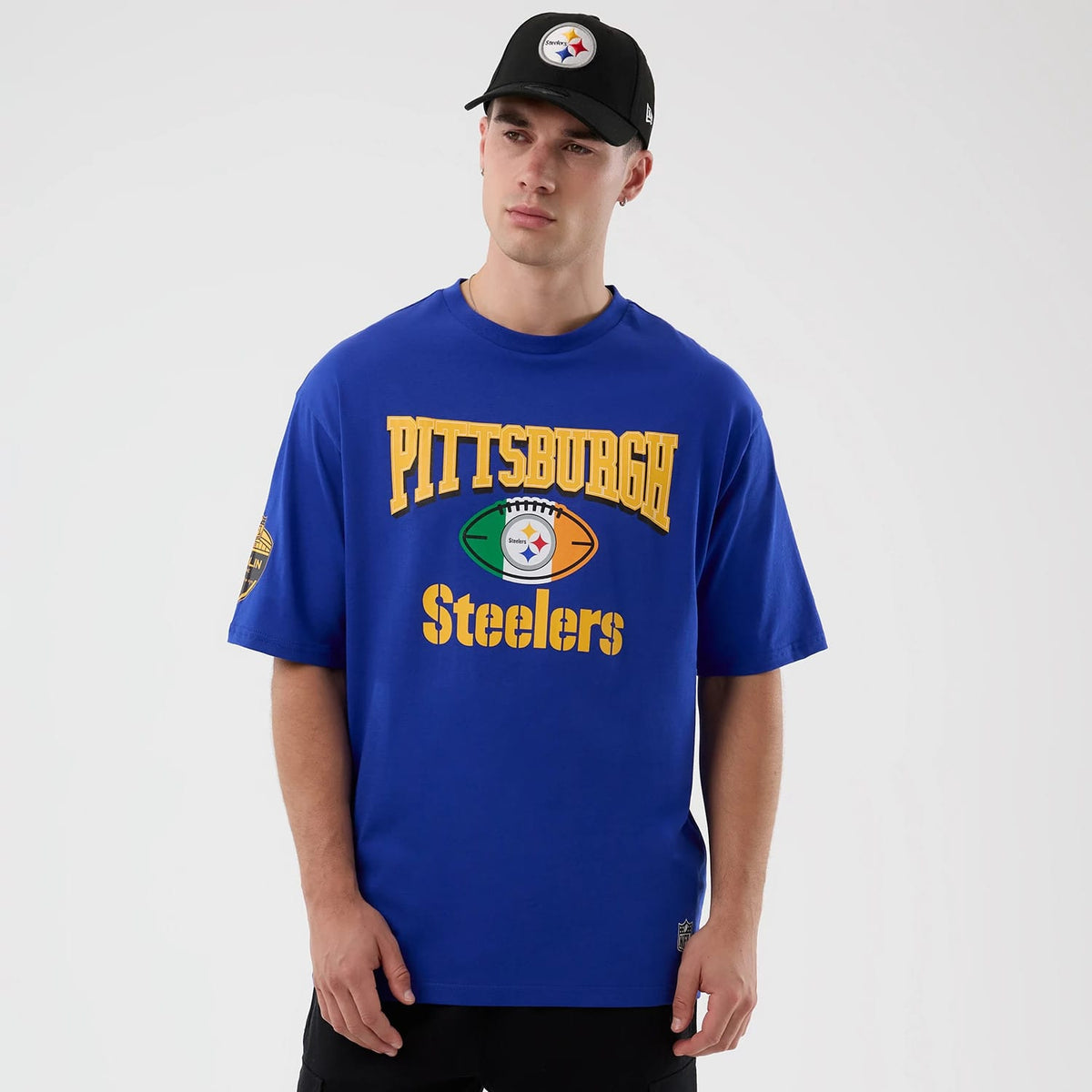 Pittsburgh Steelers NFL International Series Games Blue Oversized T-Shirt-zelvios