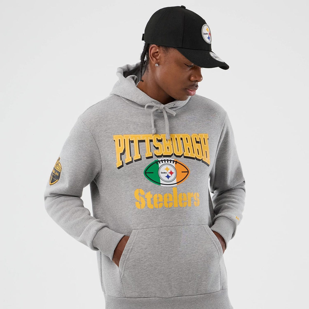 Pittsburgh Steelers NFL International Series Games Grey Pullover Hoodie-zelvios