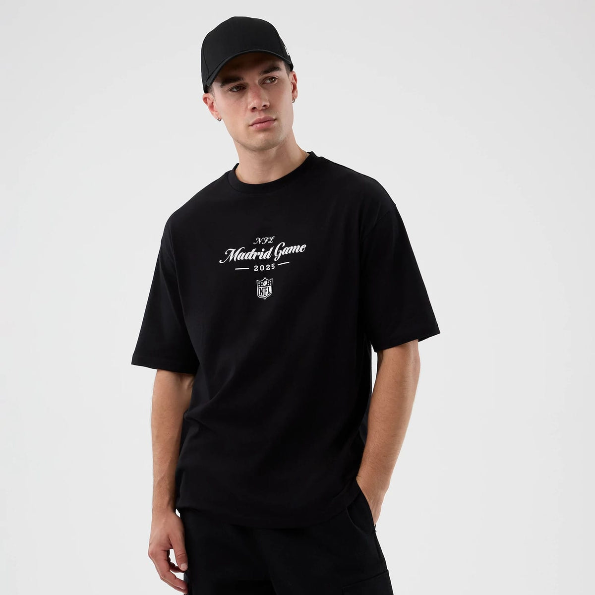 Madrid Game NFL International Series Games Black Oversized T-Shirt-zelvios