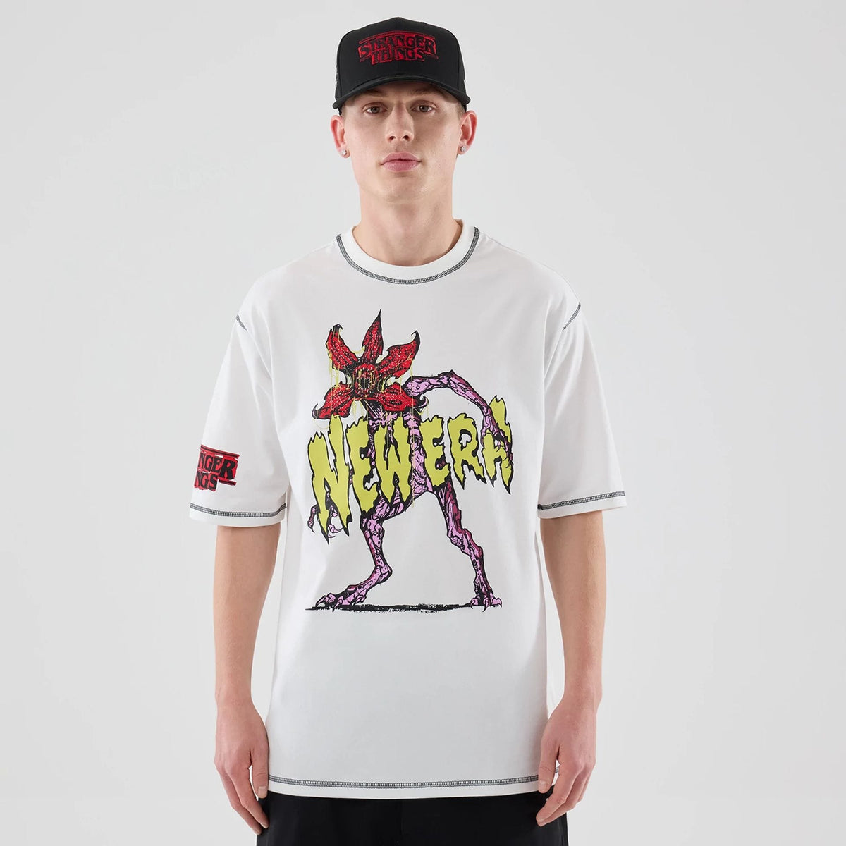 Stranger Things White Oversized T-Shirt-zelvios