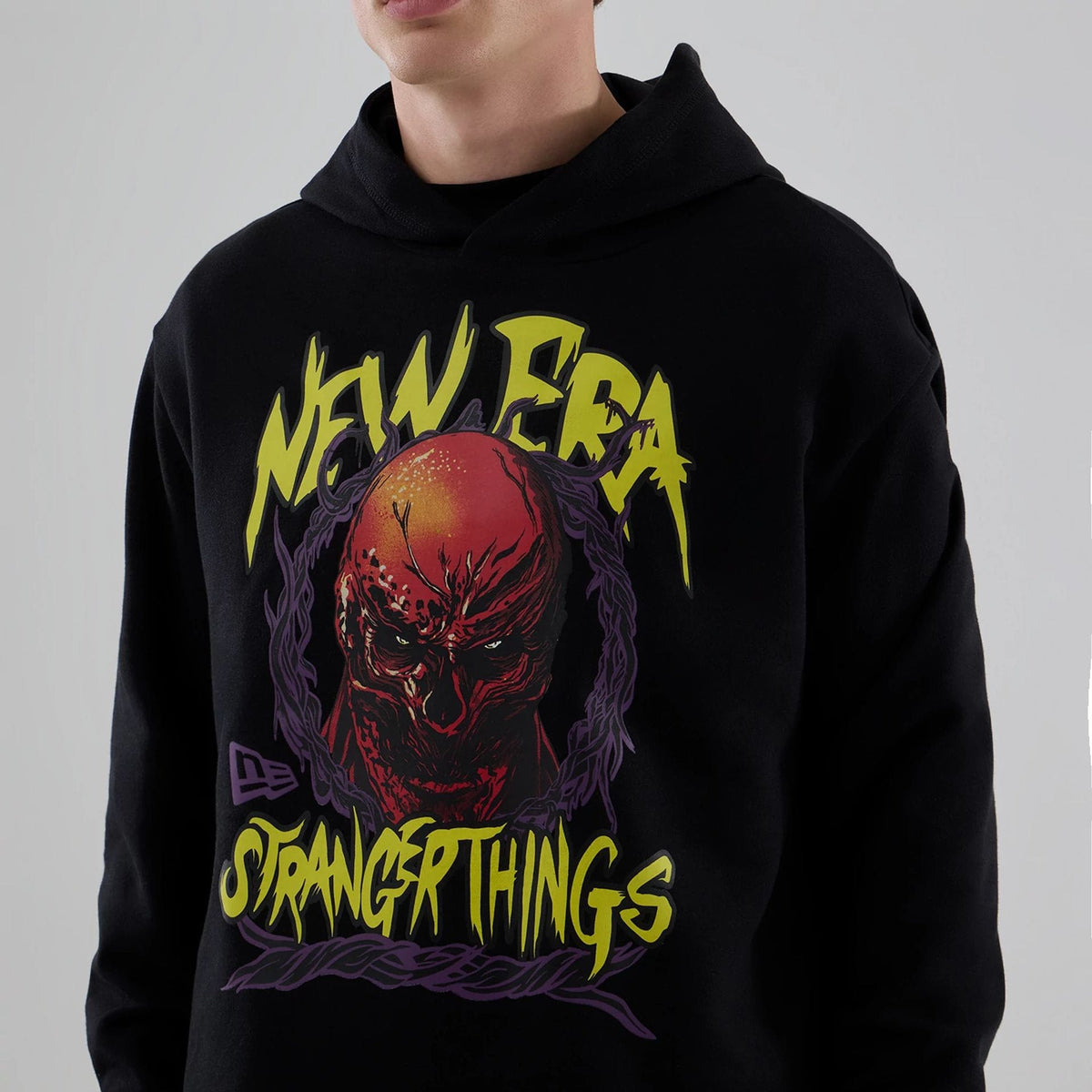 Stranger Things Black Oversized Pullover Hoodie-zelvios