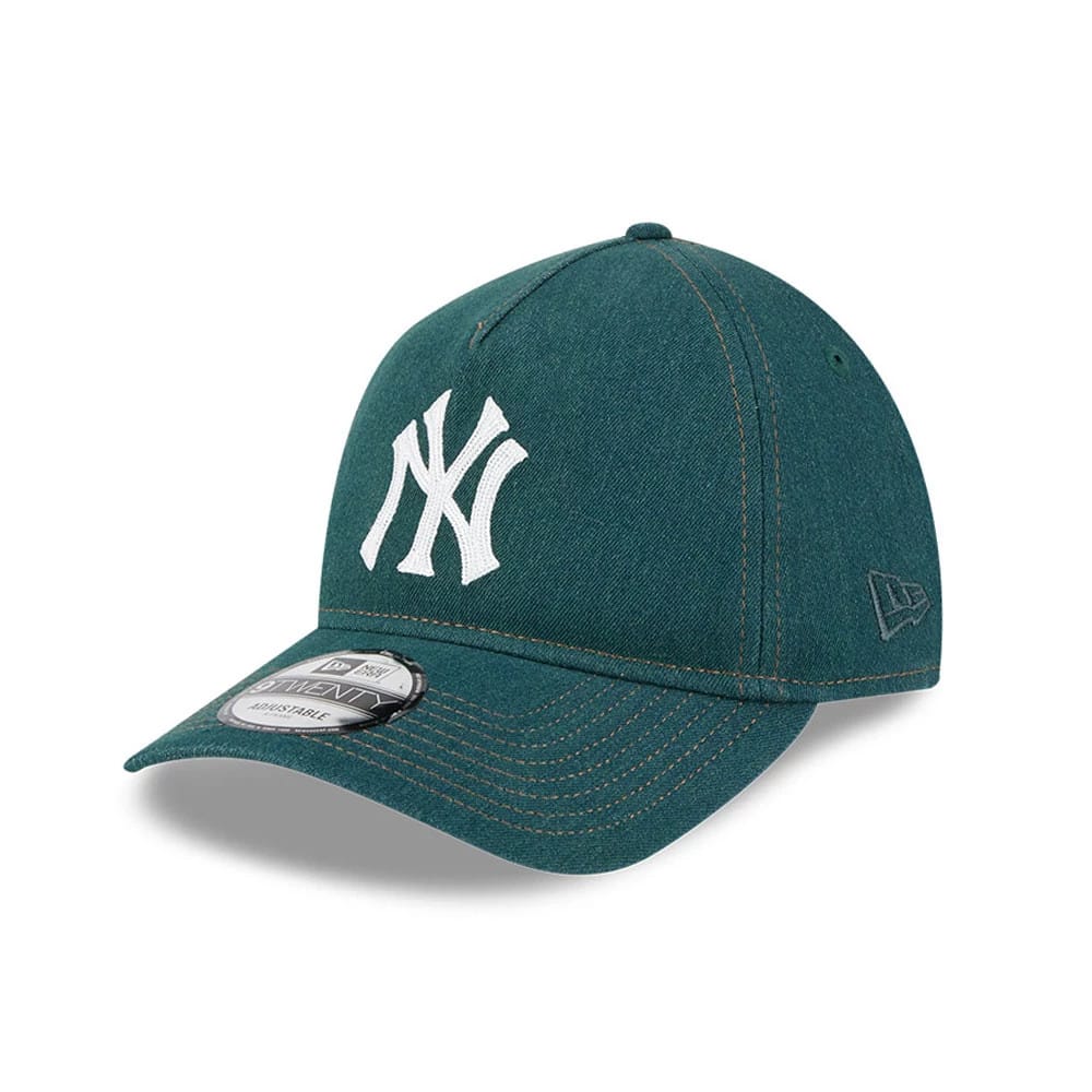 New York Yankees MLB Forest Denim Green 9TWENTY A-Frame Adjustable Cap-zelvios