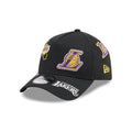 LA Lakers NBA All Over Black 9FORTY A-Frame Adjustable Cap-zelvios