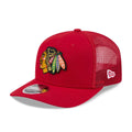 Chicago Blackhawks NHL Evergreen Red 9SEVENTY Stretch Snap Adjustable Cap-zelvios