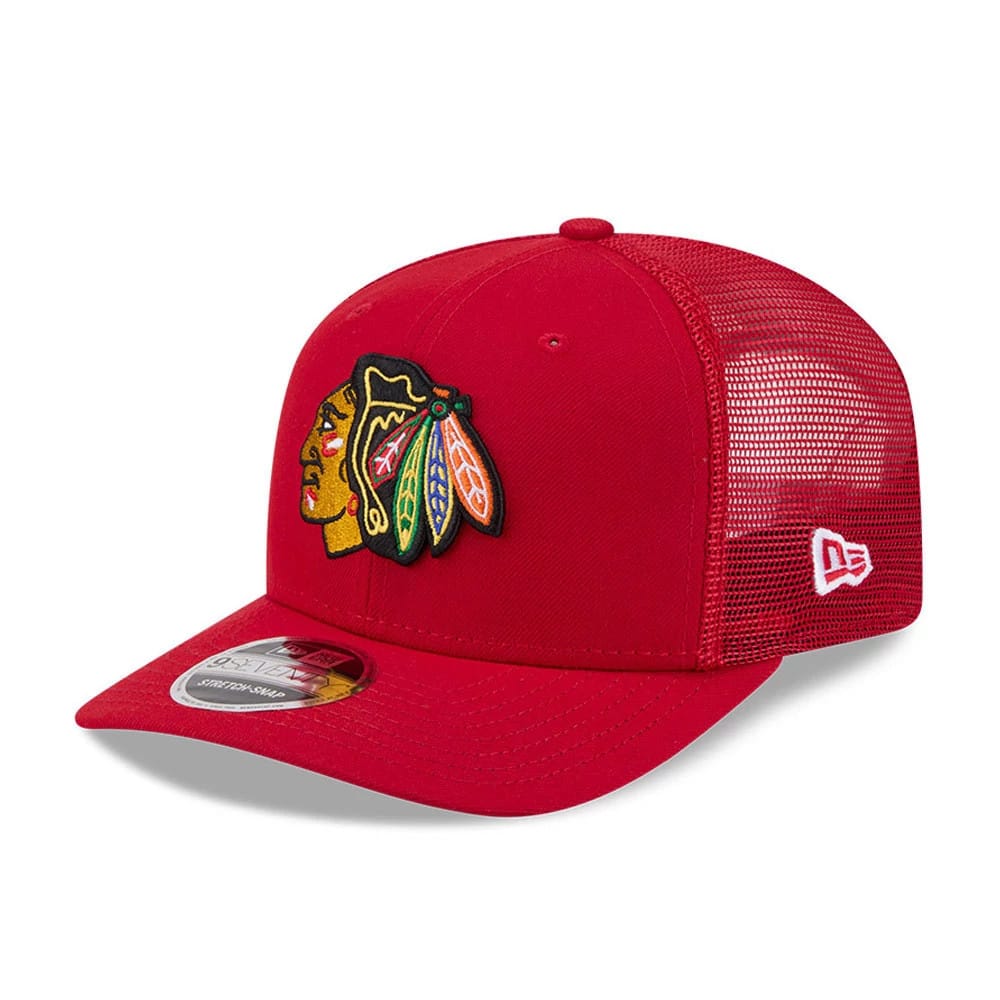Chicago Blackhawks NHL Evergreen Red 9SEVENTY Stretch Snap Adjustable Cap-zelvios