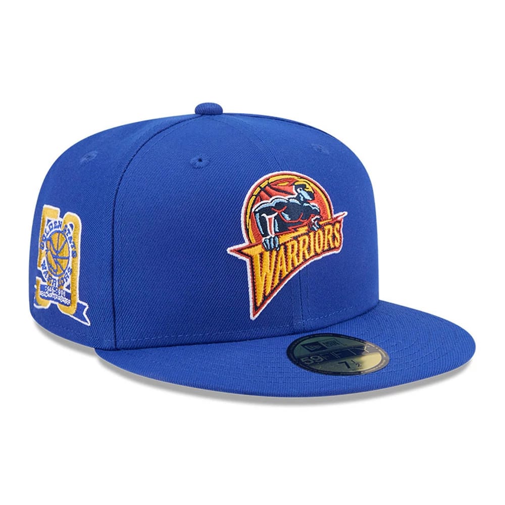 Golden State Warriors NBA Hardwood Classic Blue 59FIFTY Fitted Cap-kentox