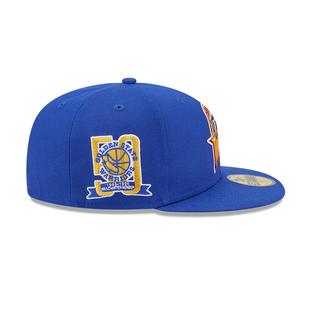 Golden State Warriors NBA Hardwood Classic Blue 59FIFTY Fitted Cap-kentox