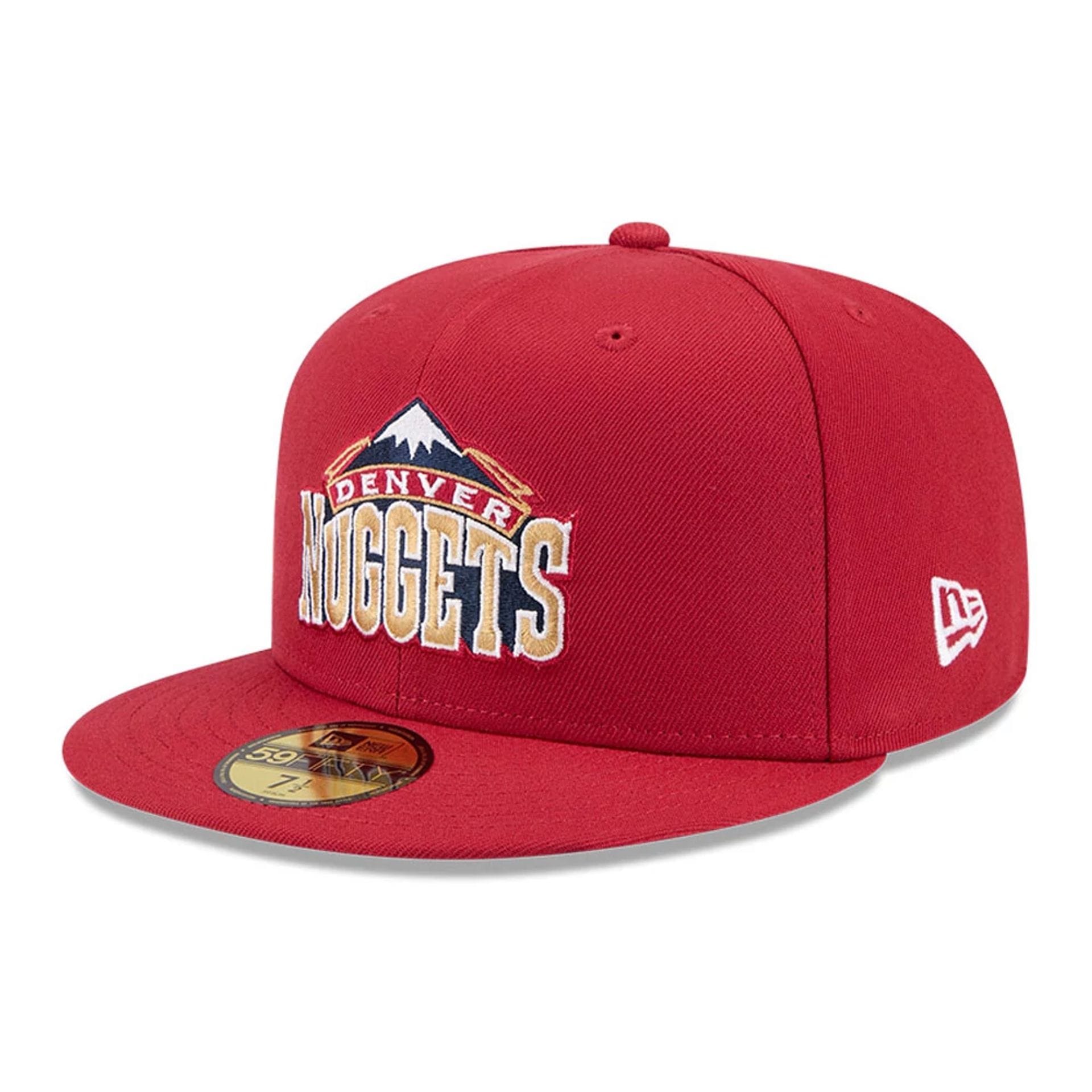 Denver Nuggets NBA Hardwood Classic Dark Red 59FIFTY Fitted Cap-kentox