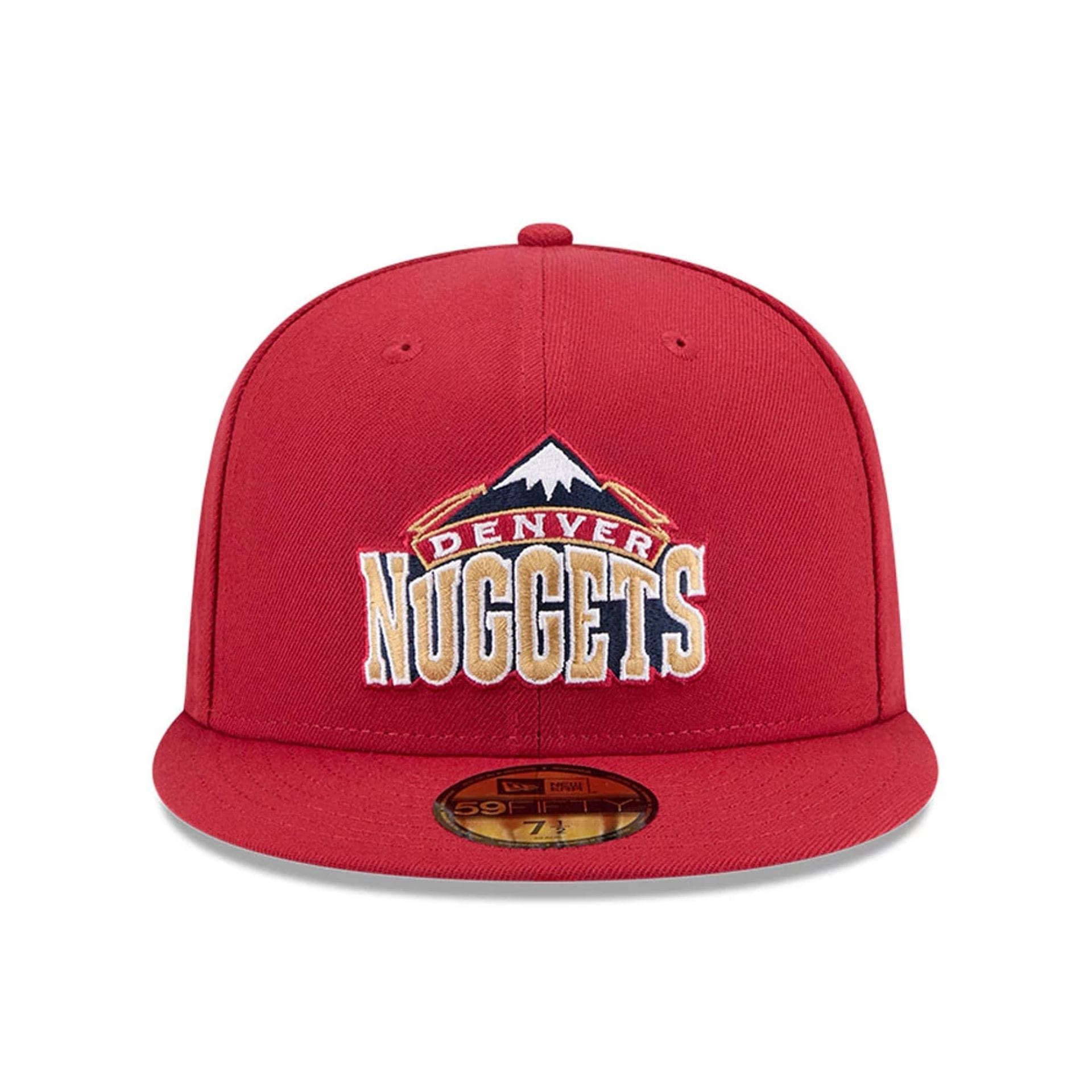Denver Nuggets NBA Hardwood Classic Dark Red 59FIFTY Fitted Cap-kentox
