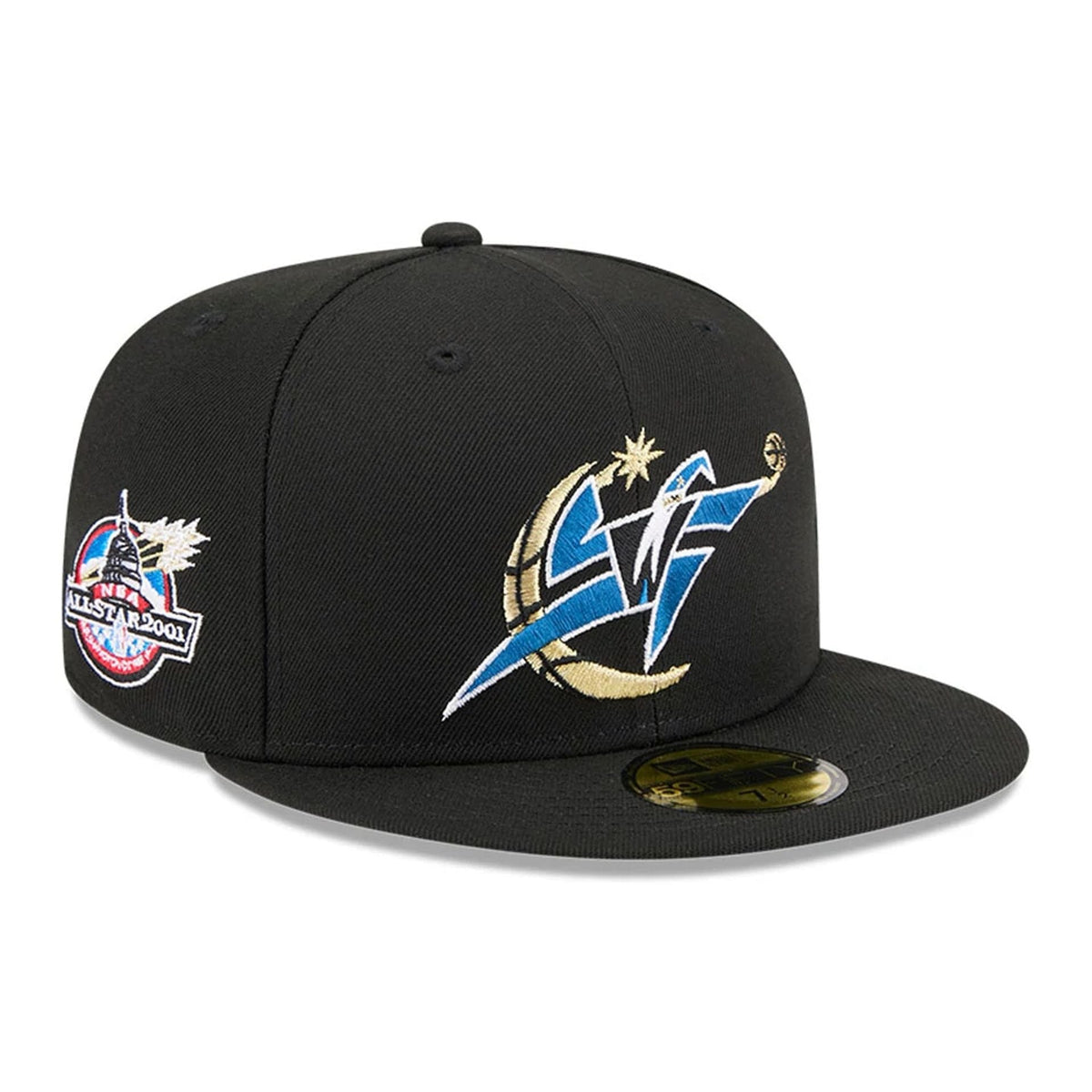 Washington Wizards NBA Hardwood Classic Black 59FIFTY Fitted Cap-zelvios