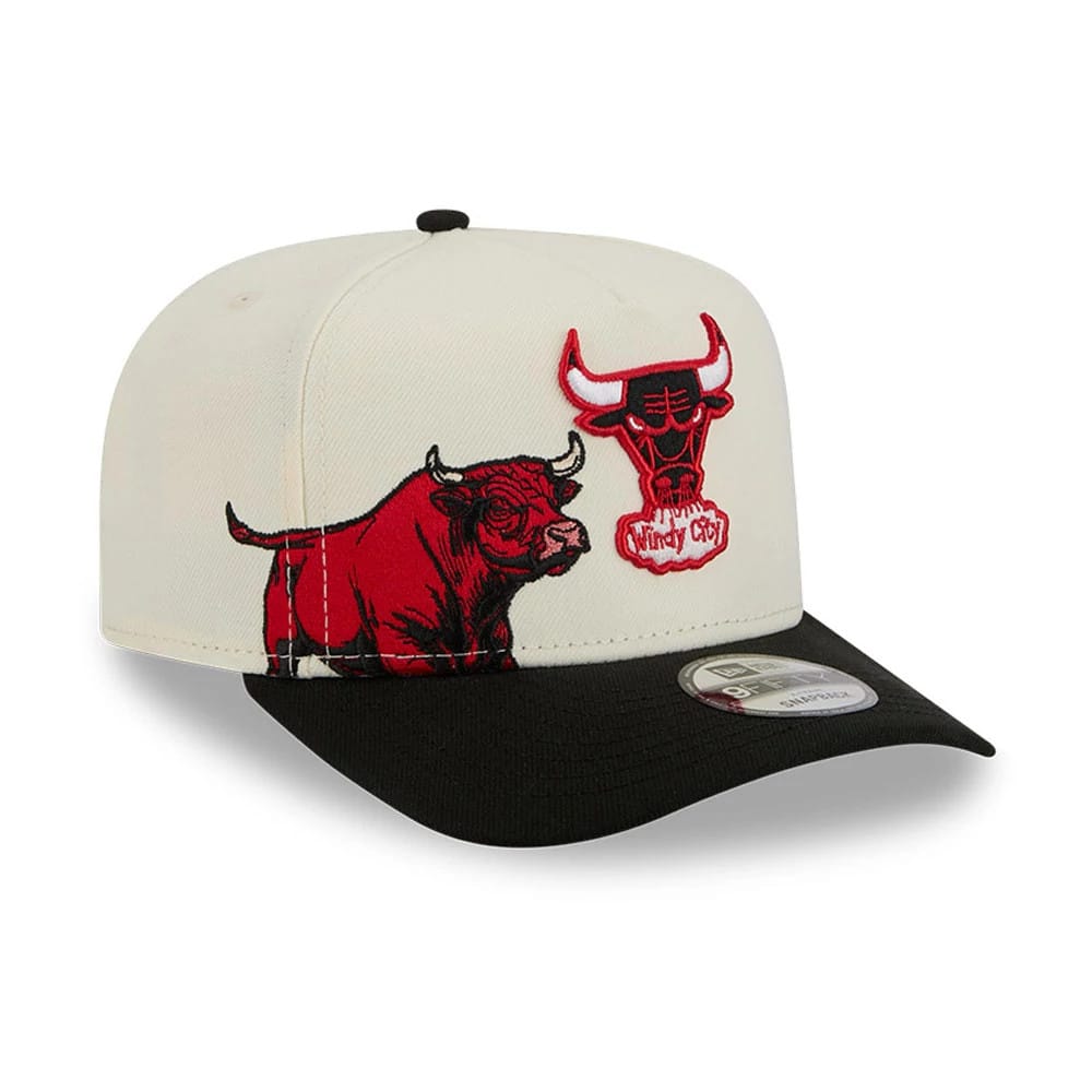 Chicago Bulls NBA Black 9FIFTY A-Frame Snapback Adjustable Cap-zelvios
