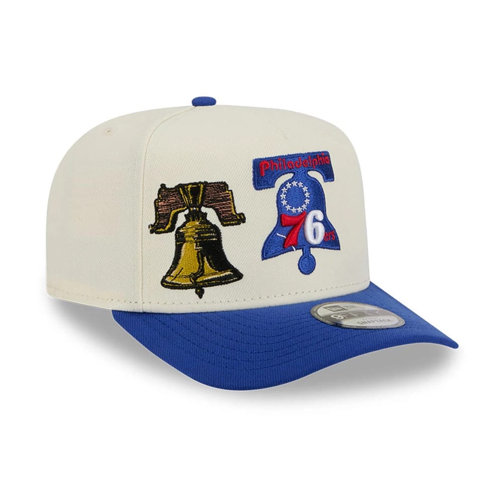 Philadelphia 76ers NBA Blue 9FIFTY A-Frame Snapback Adjustable Cap-zelvios
