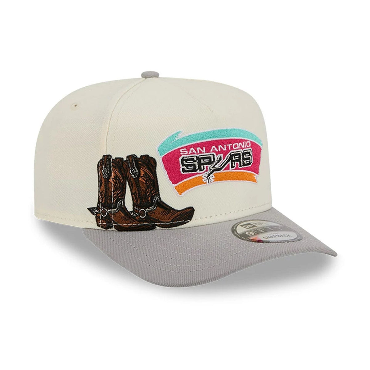 San Antonio Spurs NBA Grey 9FIFTY A-Frame Snapback Adjustable Cap-zelvios