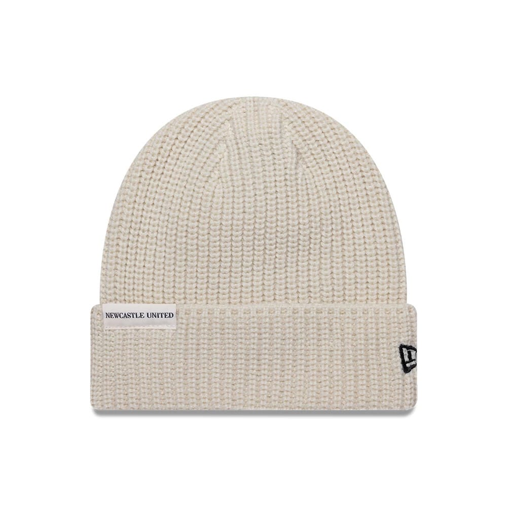 Newcastle United FC Ribbed Light Beige Cuff knit Beanie Hat-zelvios