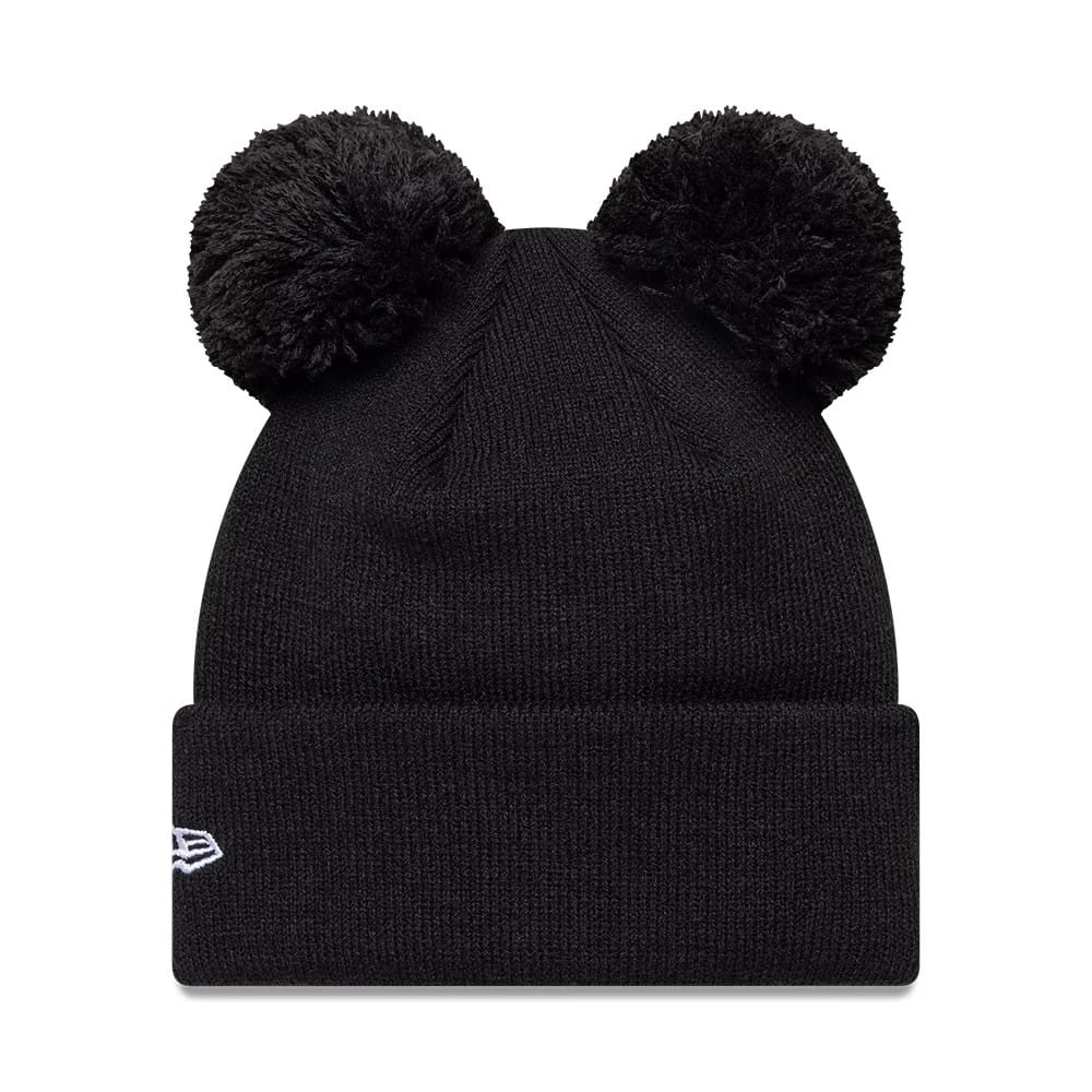 Newcastle United FC Youth Tonal Black Double Pom knit Beanie Hat-zelvios
