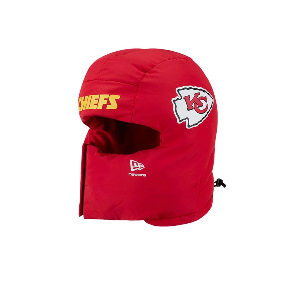 Kansas City Chiefs NFL Puffer Helmet Red Trapper Hat-zelvios