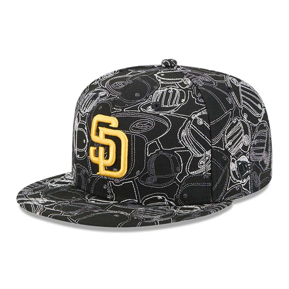 San Diego Padres MLB Cap Scramble Black 59FIFTY Fitted Cap-zelvios