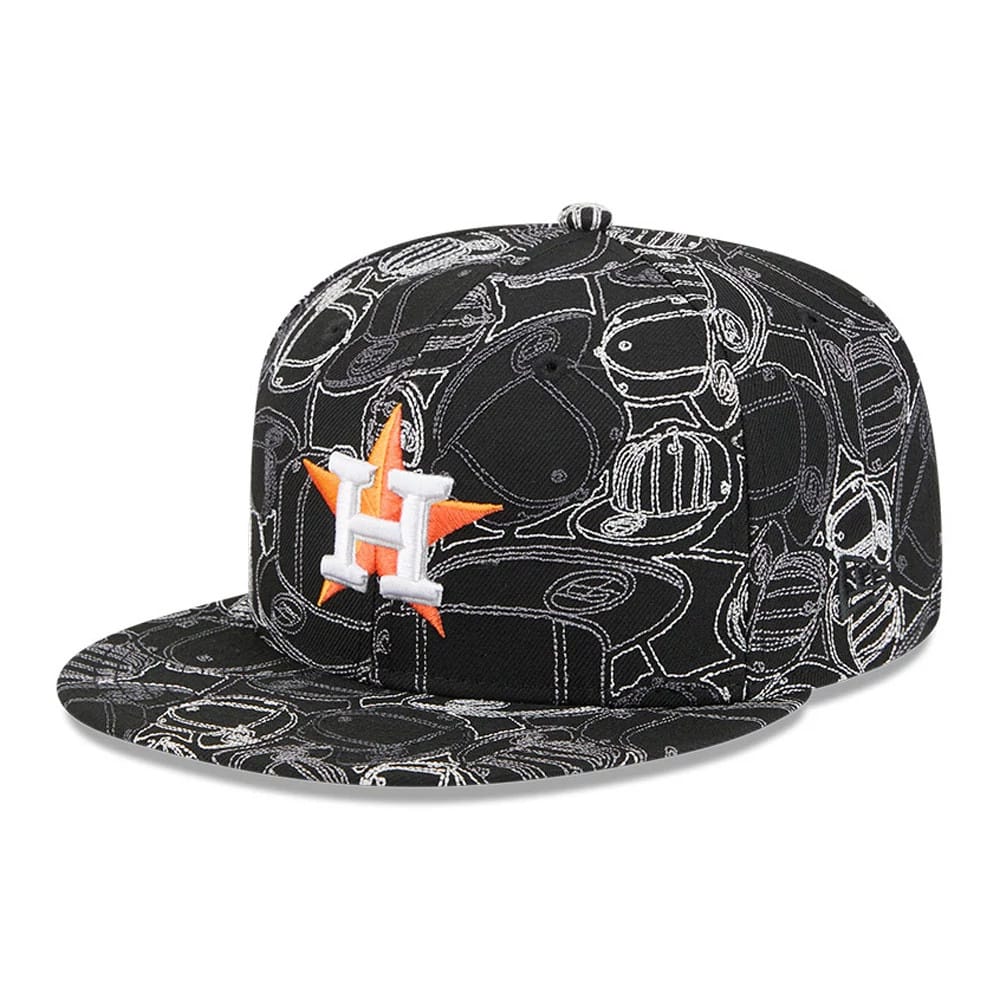 Houston Astros MLB Cap Scramble Black 59FIFTY Fitted Cap-zelvios