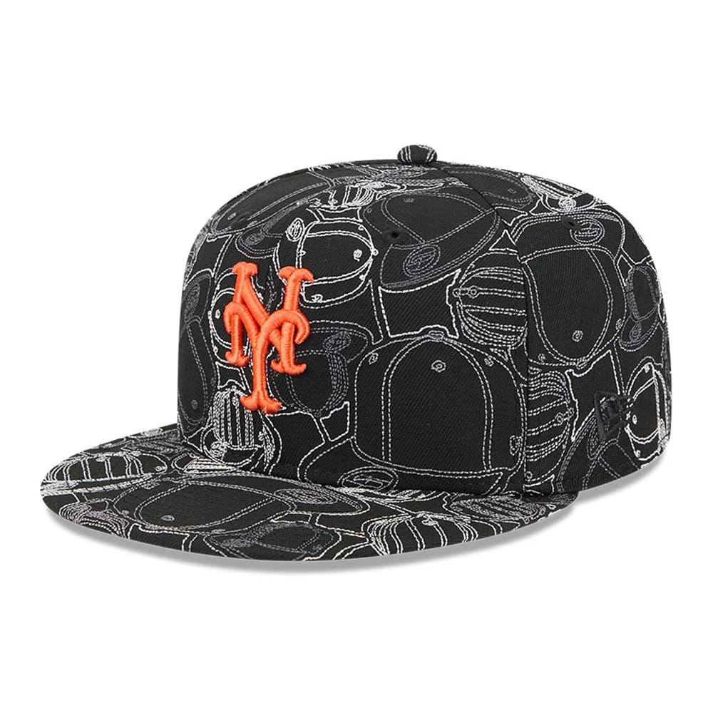 New York Mets MLB Cap Scramble Black 59FIFTY Fitted Cap-zelvios