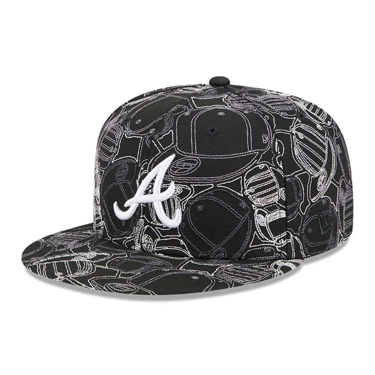 Atlanta Braves MLB Cap Scramble Black 59FIFTY Fitted Cap-zelvios