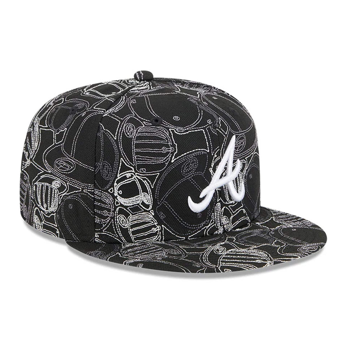 Atlanta Braves MLB Cap Scramble Black 59FIFTY Fitted Cap-zelvios