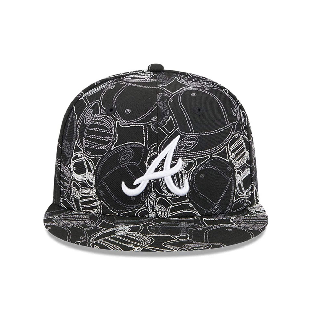 Atlanta Braves MLB Cap Scramble Black 59FIFTY Fitted Cap-zelvios