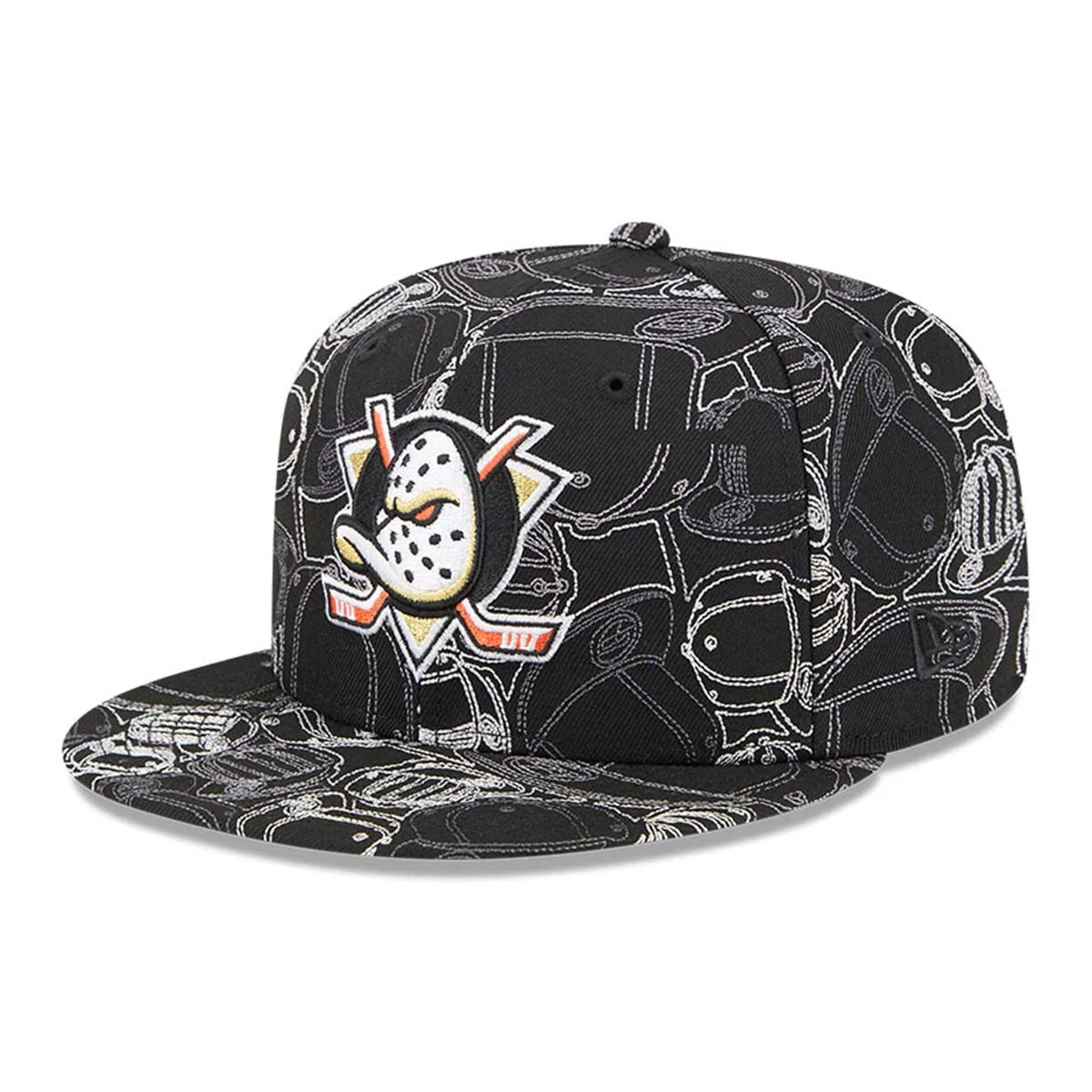 Anaheim Ducks NHL Cap Scramble Black 59FIFTY Fitted Cap-zelvios