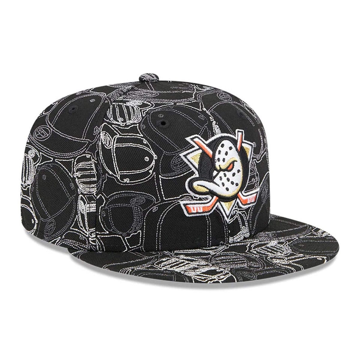 Anaheim Ducks NHL Cap Scramble Black 59FIFTY Fitted Cap-zelvios