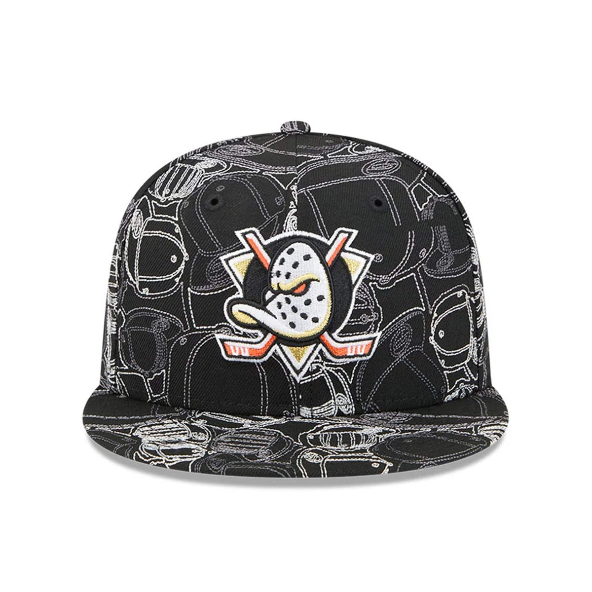 Anaheim Ducks NHL Cap Scramble Black 59FIFTY Fitted Cap-zelvios