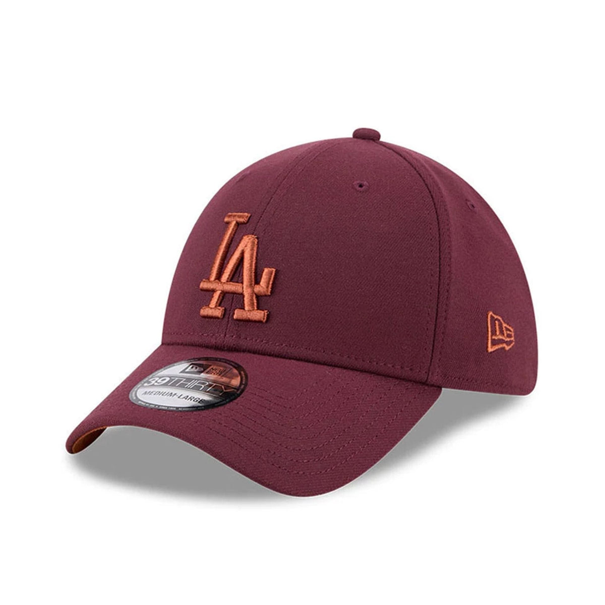 LA Dodgers MLB Frosted Rust Dark Red 39THIRTY Stretch Fit Cap-zelvios
