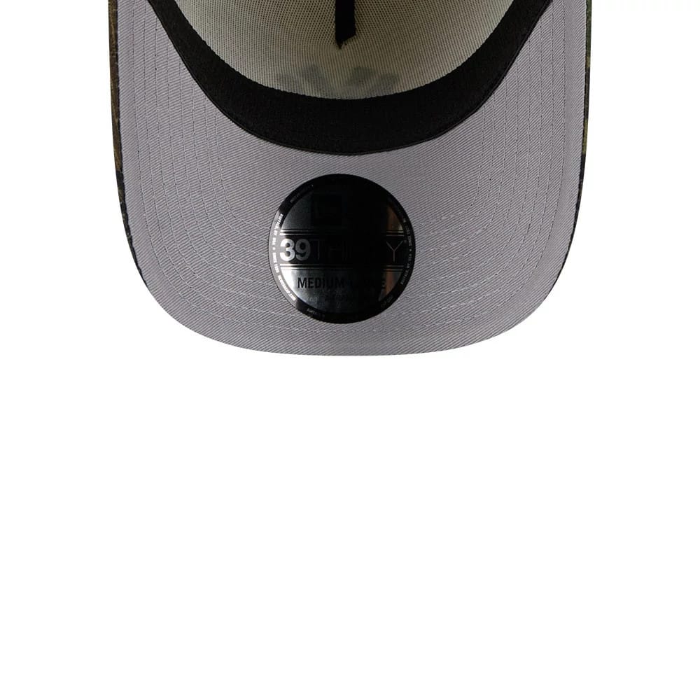 New York Yankees MLB Camo Visor Cream 39THIRTY A-Frame Stretch Fit Cap-zelvios