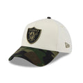Las Vegas Raiders NFL Camo Visor Cream 39THIRTY A-Frame Stretch Fit Cap-zelvios