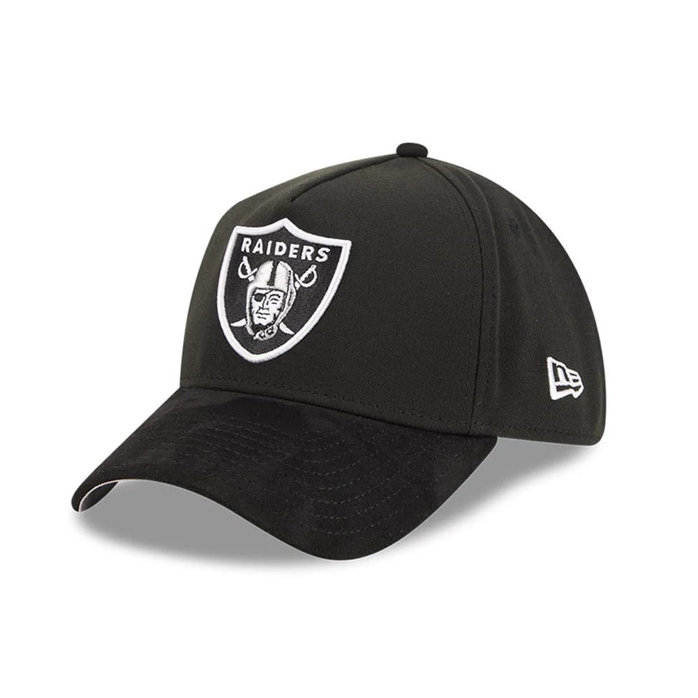 Las Vegas Raiders NFL Suede Black 39THIRTY A-Frame Stretch Fit Cap-zelvios